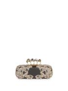 Alexander Mcqueen Jeweled Four Ring Beaded Clutch Purse