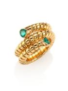 Marina B Trisola Emerald & 18k Yellow Gold Coil Ring