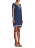 Vineyard Vines Jacquard Linen-blend Tunic Shift Dress
