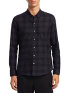 Solid Homme Checkered Cotton Button-down Shirt