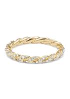 David Yurman Paveflex 18k Gold & Diamond Petite Ring