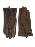 John Varvatos Star Usa Deerskin & Wool Zip Gloves