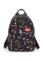 Mcq Alexander Mcqueen Floral Logo Patch Backpack