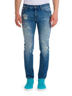 Dolce & Gabbana Distressed Straight Fit Jeans