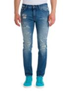 Dolce & Gabbana Distressed Straight Fit Jeans