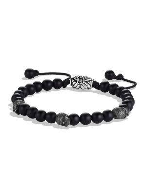 David Yurman Spiritual Beads Black Onyx Skull Bracelet