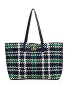 Tory Burch Duet Woven Leather Tote