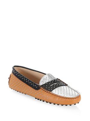 Tod's Gommini Micro Leather-stud Driving Loafers