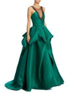 Monique Lhuillier Embroidered Sleeveless Gown