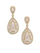 Adriana Orsini Pave Crystal Small Pear Drop Earrings/goldtone