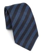 Kiton Striped Herringbone Silk Tie