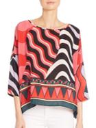 M Missoni Abstract Silk Blouse