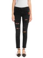 Dolce & Gabbana Heart Embroidered Distressed Jeans