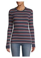 Frame Striped Ribbed Knit Pullover