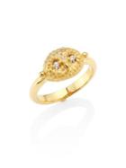 Temple St. Clair Mini Owl Diamond & 18k Yellow Gold Ring