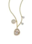 Meira T Diamond, Labradorite, 14k Yellow Gold & 14k White Gold Charm Necklace