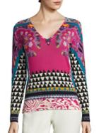 Etro Geo Paisley-print Silk & Cashmere Sweater