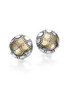 John Hardy Legends Naga 18k Yellow Gold & Sterling Silver Button Earrings