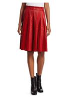 We11done Faux-leather Accordian Pleat Skirt