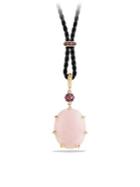 David Yurman Osetra Long Station Pendant Necklace With Pink Opal, Rhodalite Garnet And 18k Gold