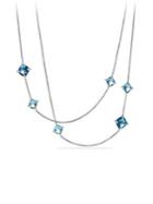 David Yurman Chatelaine Long Station Necklace With Hampton Blue Topaz, Blue Topaz And Diamonds