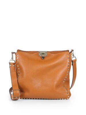 Valentino Rockstud Utilitarian Medium Leather Crossbody Bag