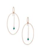 Ginette Ny Fallen Sky Turquoise & 18k Rose Gold Ellipse Drop Earrings