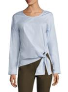 Theory Serah Stretch-cotton Tie-front Top