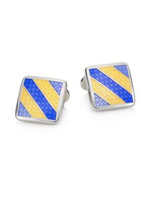 David Donahue Multistriped Sterling Silver Cuff Links