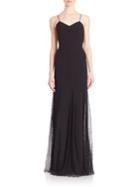 Michael Kors Collection Chantilly Trim Slip Gown