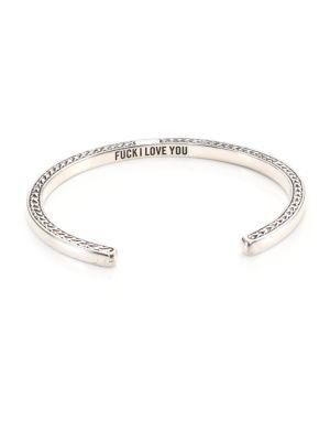 Cast Of Vices Engraved Sterling Silver Bangle