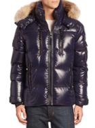 Sam. Coyote Fur-trimmed Quilted Down Jacket