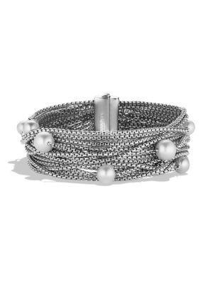David Yurman Sixteen-row Chain Bracelet With Pearls