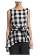 Saks Fifth Avenue Checked Tie Front Top
