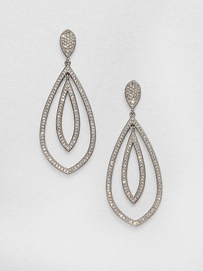 Adriana Orsini Double Teardrop Sparkle Earrings/silver