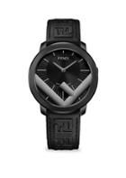 Fendi Run Away Logo Embossed Leather-strap Watch
