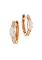 Anita Ko Marquis Diamond & 18k Rose Gold Huggie Earrings