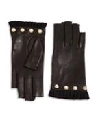 Gucci Studded Leather Fingerless Gloves