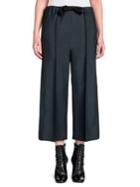 Fendi Mohair & Wool Cropped Wide-leg Pants