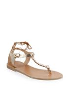 Ancient Greek Sandals Chrysso Pearls Leather Sandals