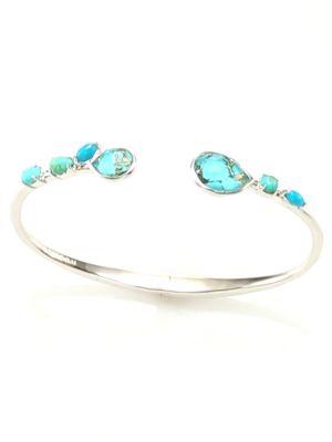 Ippolita 925 Rock Candy Small Double Mixed Stone Stations Hinged Bangle