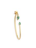 Paige Novick Prism Emerald & 18k Yellow Gold Two-part Single Open Oval Hoop Earring/2