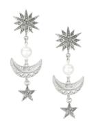Oscar De La Renta Moon & Stars Crystal Drop Earrings