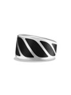 David Yurman Graphic Onyx & Sterling Silver Cable Band Ring