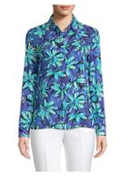 Michael Kors Collection Point Collar Floral Silk Shirt