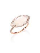 Meira T Chalcedony, Mother-of-pearl Diamond & 14k Rose Gold Doublet Marquis Ring