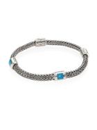 John Hardy Classic Chain Extra Small Turquoise & Sterling Silver Four-station Bracelet