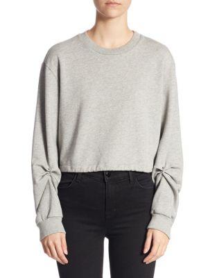 3.1 Phillip Lim Long Sleeve Cotton Cropped Top