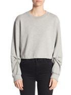 3.1 Phillip Lim Long Sleeve Cotton Cropped Top