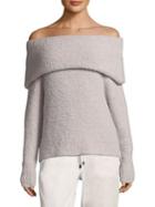Peserico Boucle Off-shoulder Sweater